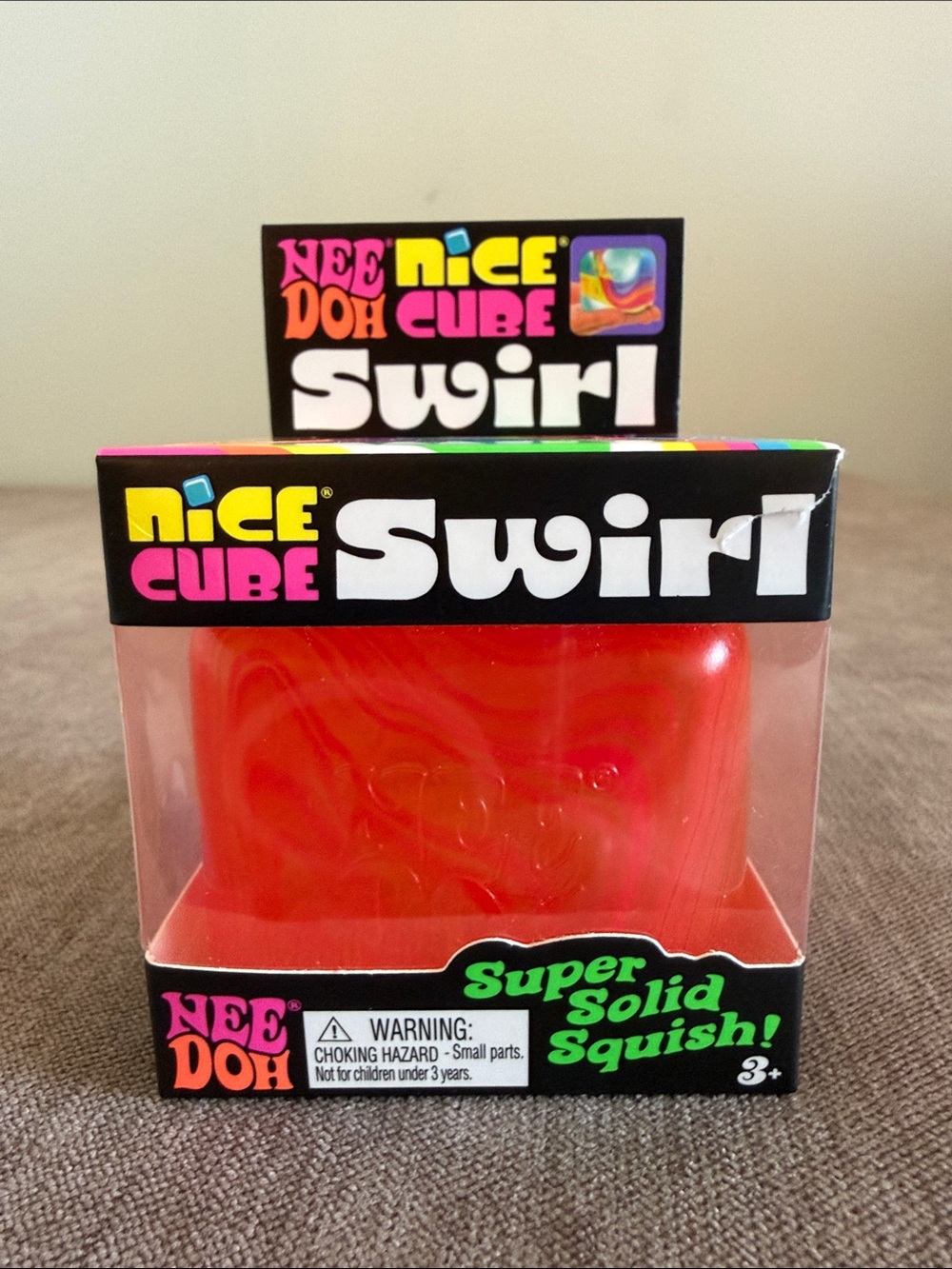Needoh Nice Cube Swirl Super Solid Squish! - Orange